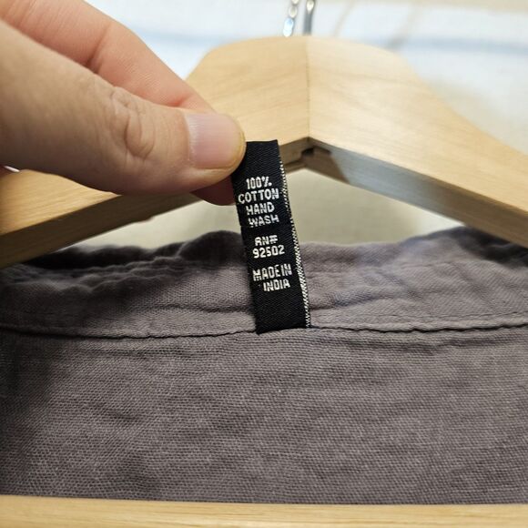 Sacred Threads Womens Free Size Grey Tunic Beaded Button Front Missing 2 Buttons - Picture 6 of 8